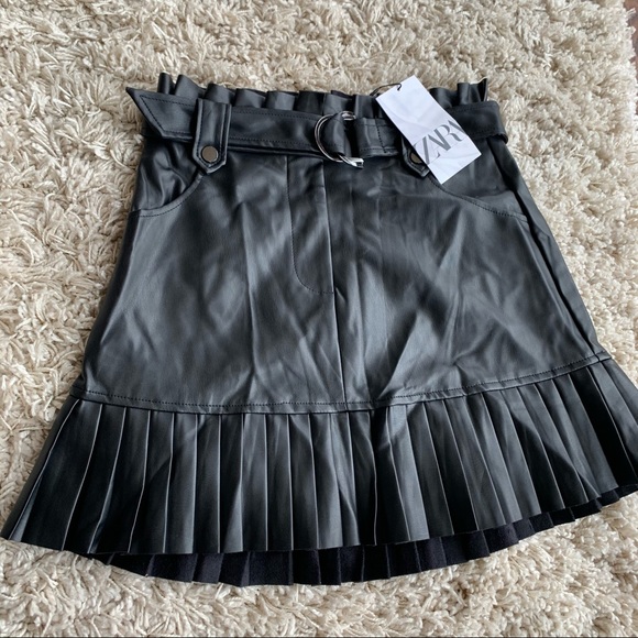 Zara Dresses & Skirts - Zara Black Faux Leather Small NWT